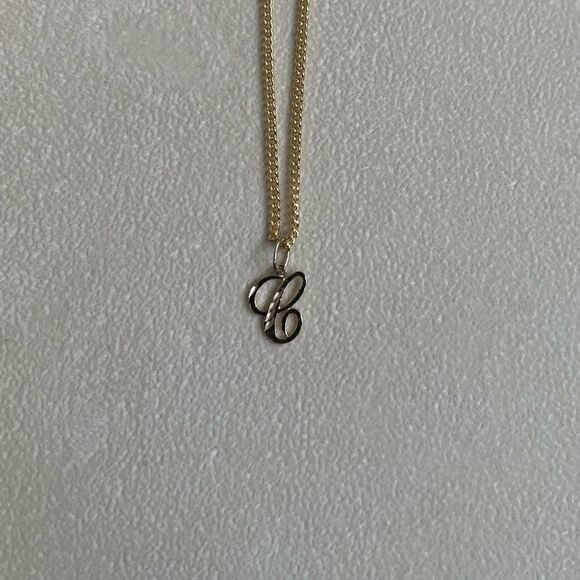 14k Real Gold Initial "C" Pendant | Charm- Real 14k Gold Letter "C" Pendant - Picture 9 of 15